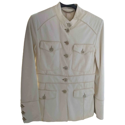 Pre-owned Fratelli Rossetti Leather Blazer In White