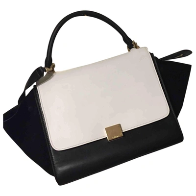 Pre-owned Celine Trapèze Leather Handbag In Black