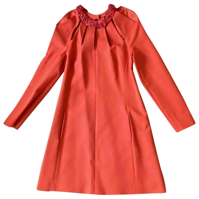 Pre-owned Valentino Wool Mini Dress In Orange