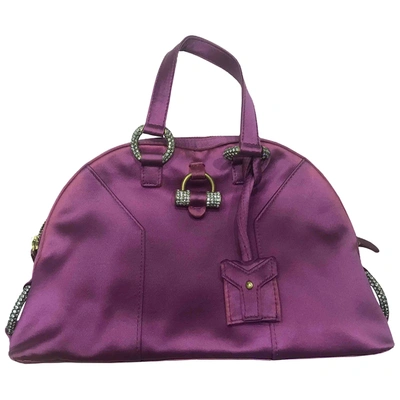 Pre-owned Saint Laurent Silk Handbag In Purple