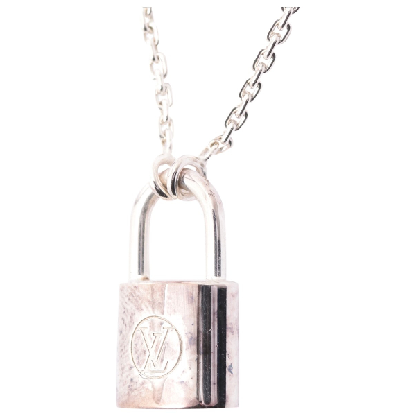 Pre-Owned Louis Vuitton Lockit Silver Silver Necklace | ModeSens