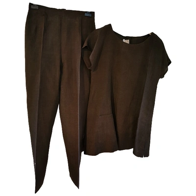 Pre-owned Max Mara Brown Linen Jumpsuit