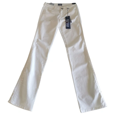 Pre-owned Jean Paul Gaultier White Cotton - Elasthane Jeans