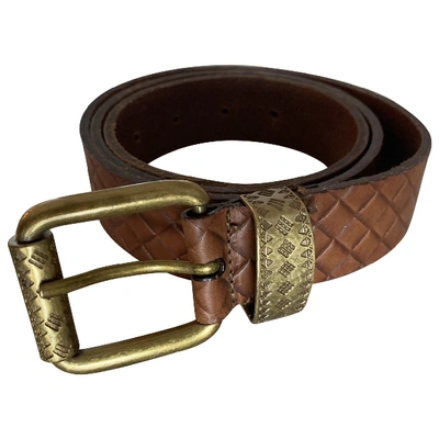 Pre-owned Bottega Veneta Brown Leather Belt