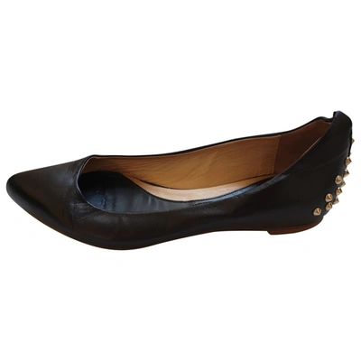 Pre-owned Mcq By Alexander Mcqueen Leather Ballet Flats In Black