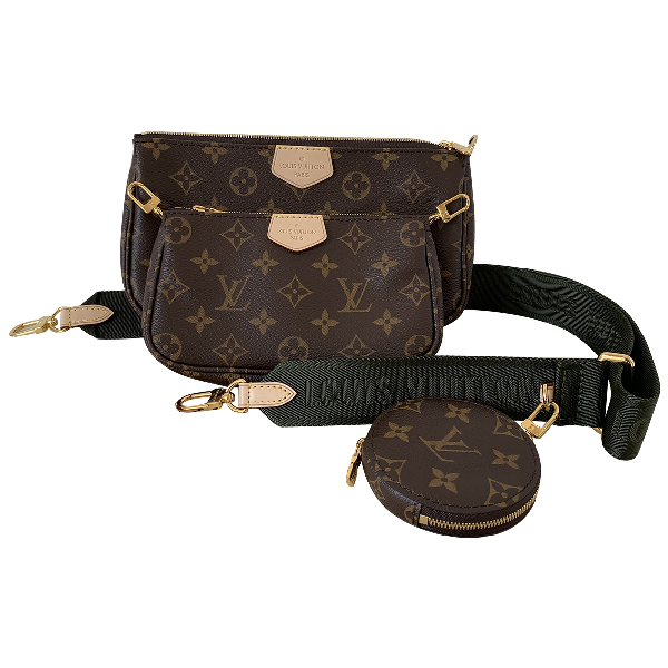 Pre-Owned Louis Vuitton Multi Pochette Accessoires Khaki Cloth Clutch Bag | ModeSens
