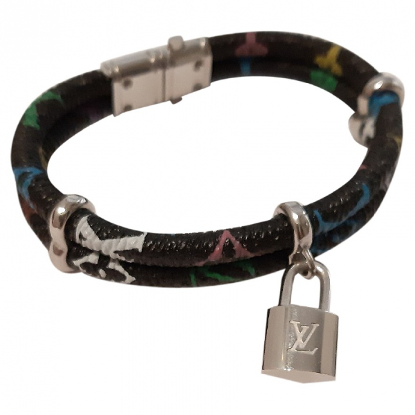 Pre-Owned Louis Vuitton Lockit Multicolour Leather Bracelet | ModeSens