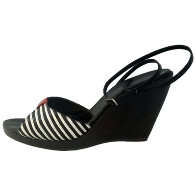 Pre-owned Le Silla Leather Sandals In Black