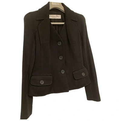 Pre-owned Dior Wool Short Waistcoat In Black