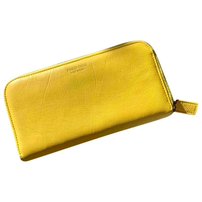 Pre-owned Emilio Pucci Leather Wallet In Yellow