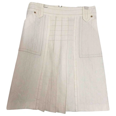 Pre-owned Carolina Herrera Skirt In Beige