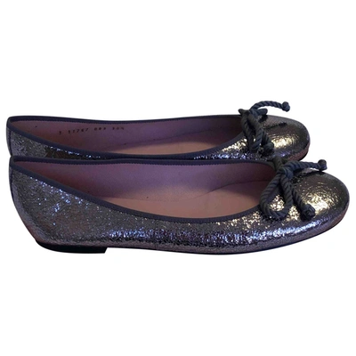 Pre-owned Pretty Ballerinas Leather Ballet Flats In Metallic