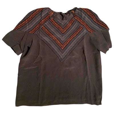 Pre-owned Maje Silk Blouse In Grey