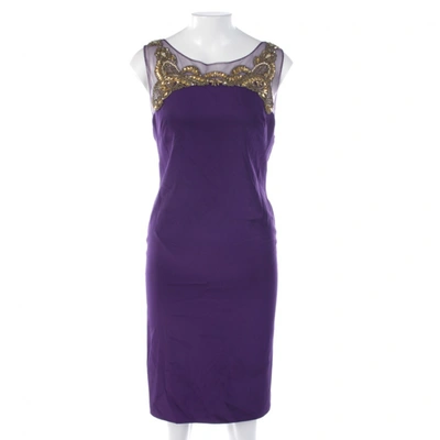Pre-owned Marchesa Purple Silk Dress