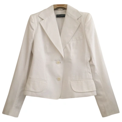 Pre-owned Dolce & Gabbana White Cotton Jacket