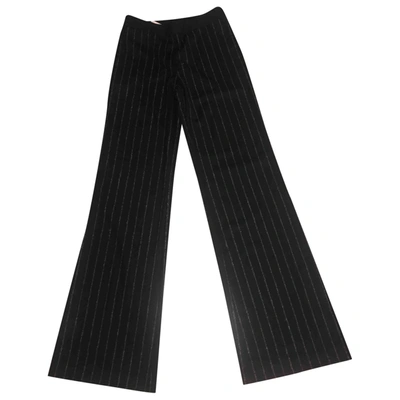 Pre-owned Pinko Wool Trousers In Blue