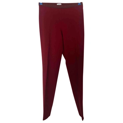 Pre-owned P.a.r.o.s.h Wool Straight Pants In Burgundy