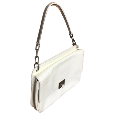 Pre-owned Furla Patent Leather Handbag In White