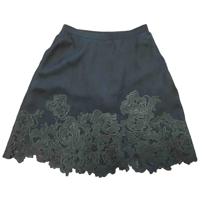 Pre-owned Elie Tahari Silk Mid-length Skirt In Khaki