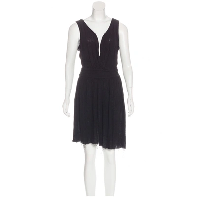 Pre-owned Isabel Marant Linen Mid-length Dress In Black