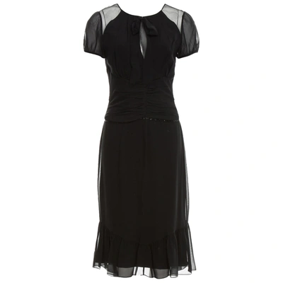 Pre-owned Vera Wang Lace Mid-length Dress In Black