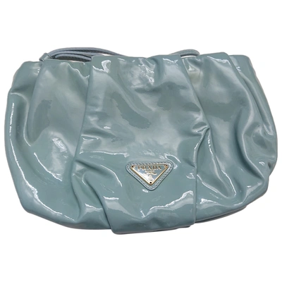 Pre-owned Prada Leather Clutch Bag In Blue