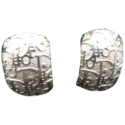 Pre-owned Dior Oblique Silver Metal Earrings