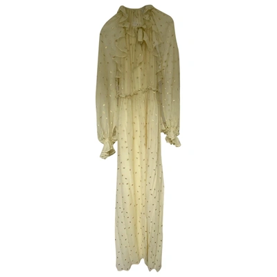 Pre-owned Temperley London Silk Maxi Dress In Yellow