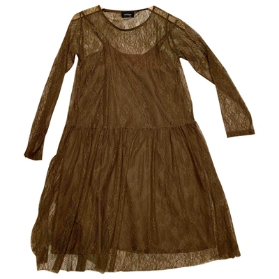 Pre-owned Ottod'ame Lace Mid-length Dress In Brown