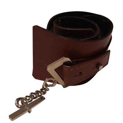 Pre-owned Max Mara Atelier Leather Belt In Brown