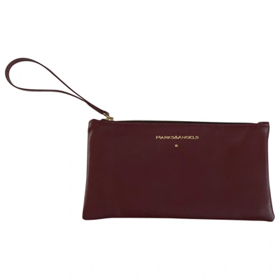 Pre-owned Costume National Leather Clutch Bag In Burgundy