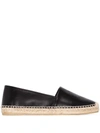 Stella Mccartney Stella Logo Perforated Espadrilles In Black