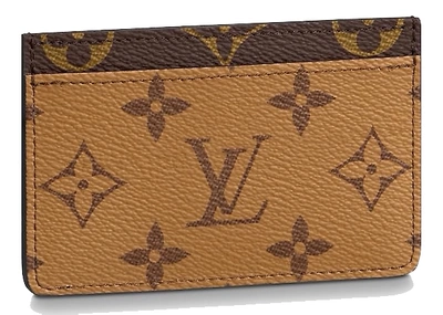 Pre-owned Louis Vuitton  Card Holder Reverse Monogram Canvas Brown