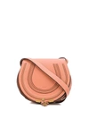 Chloé Mini Marcie Leather Saddle Bag In Fallow Pink