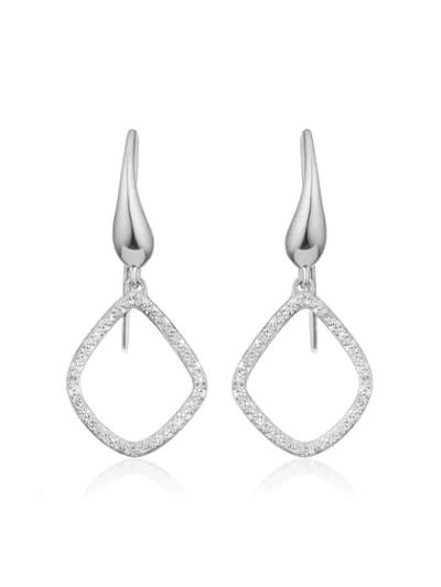 Monica Vinader Womens Riva Kite Sterling Silver And Diamond Earrings