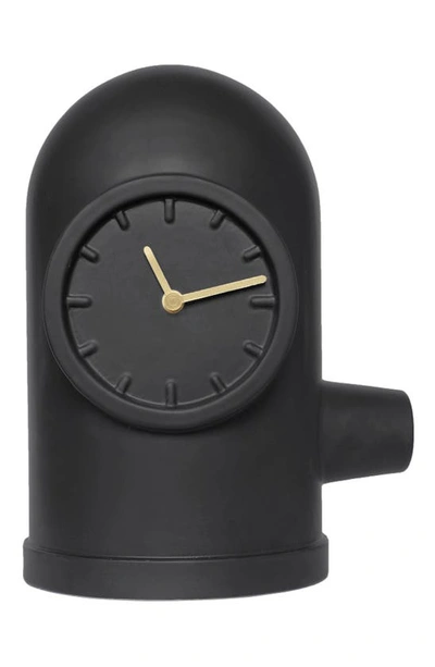 Leff Amsterdam Base Ceramic Table Clock In Matte Black