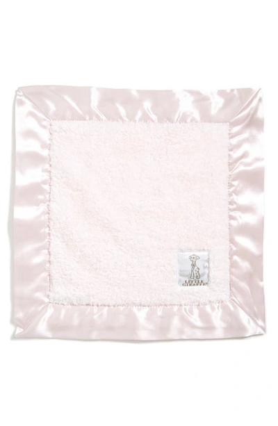 Little Giraffe Satin Trim Chenille Blanket In Light Pink