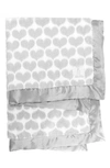 Little Giraffe Luxe Heart Faux-fur Blanket In Silver