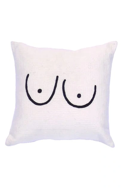 Cold Picnic Boob Accent Pillow Cover In White