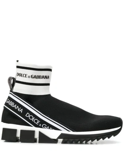 Dolce & Gabbana Sorrento Sock-style Sneakers In Black