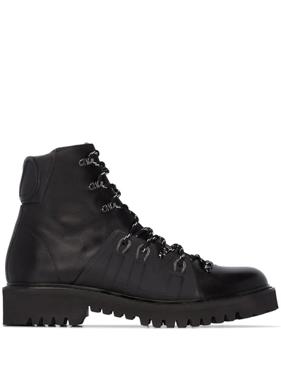 Valentino Garavani Logo-appliqued Hiking Boots In Black