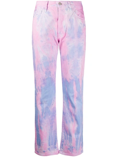 Aries Lilly Tie-dye Jeans In Pink