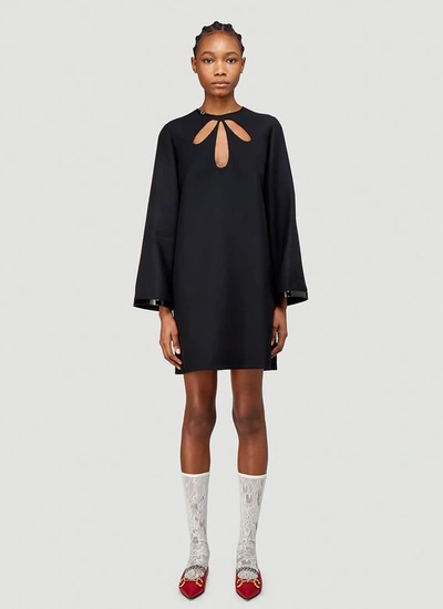 Gucci Flared Sleeve Cut-out Dress In Black