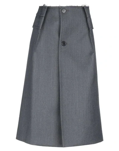 Maison Margiela Midi Skirts In Steel Grey