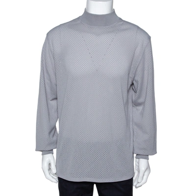 Pre-owned Fear Of God Fifth Collection Grey Perforated Knit Long Sleeve T Shirt S