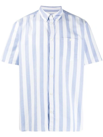 Norse Projects Striped Short Sleeve Shirt In Blue
