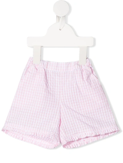 Siola Babies' Gingham Print Shorts In Pink