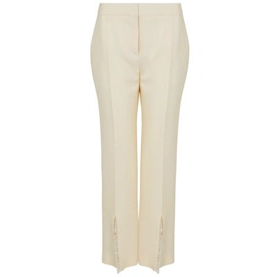 Alexander Mcqueen Ivory Slim-leg Wool-blend Trousers