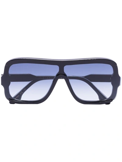Victoria Beckham Layered Mask Black Oversized Sunglasses