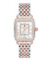 Michele Deco Madison Mid Watch, 29x31mm In Silver/rose Gold